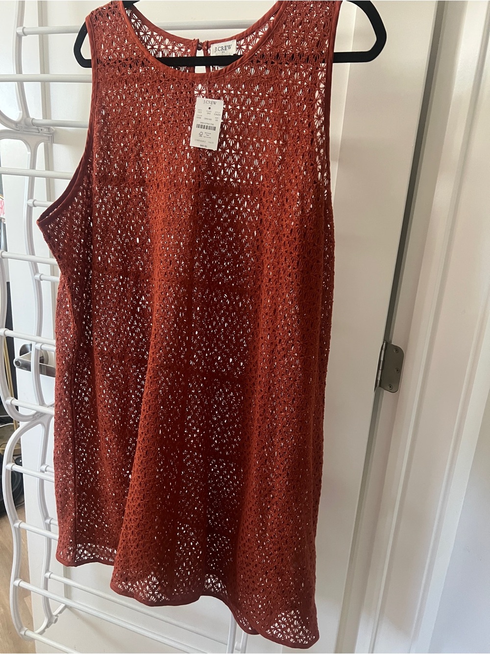 J. Crew Beqch Crochet Dress in Rust